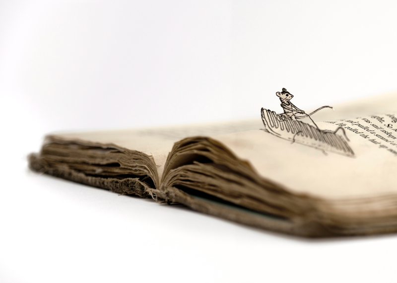 Illustration for article titled Beautiful 3D book art brings The Phantom Tollbooth and Stuart Little to life